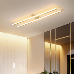 Industrial Minimalist Iron Living Room Double-Linear LED Ceiling Light