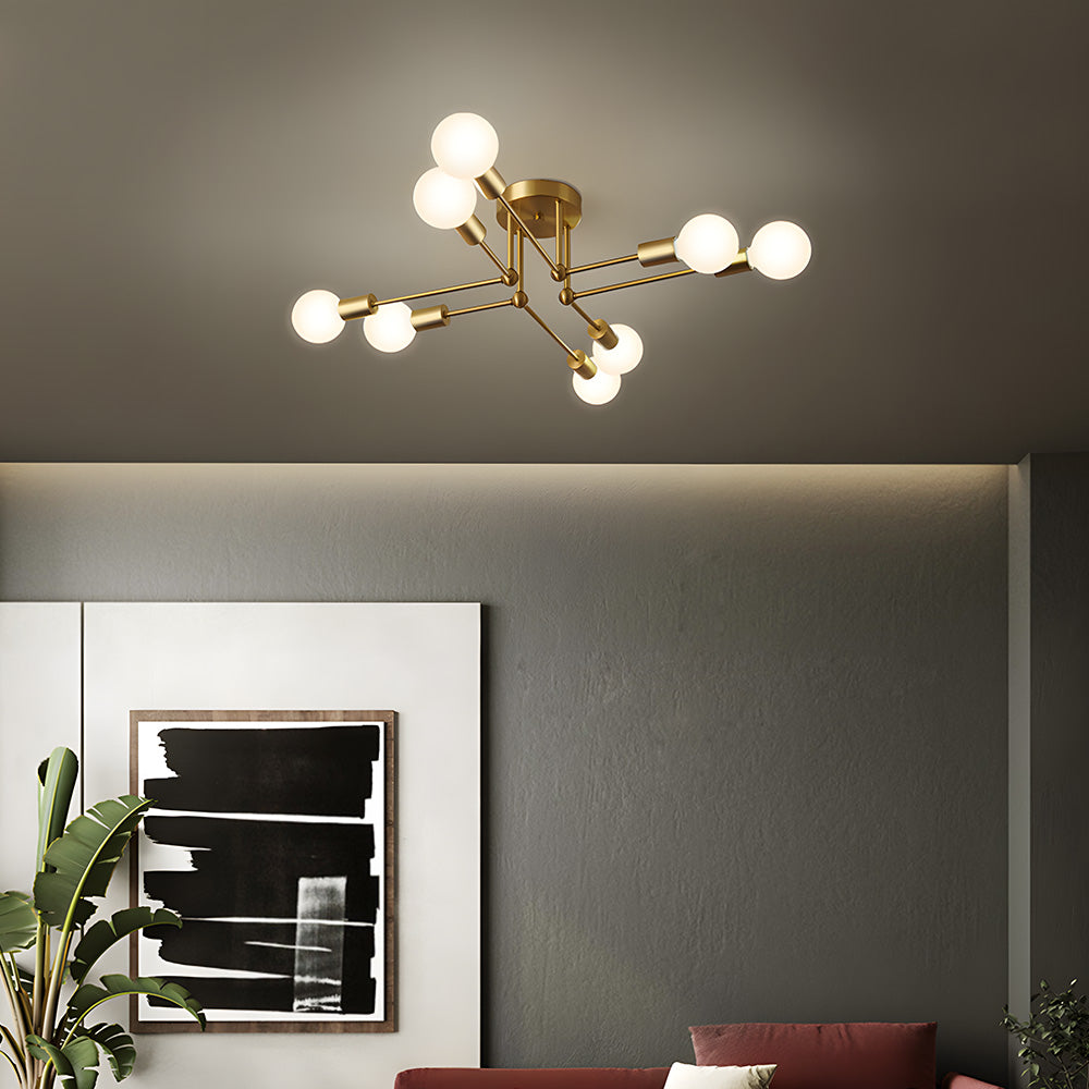 Modern Muti-Lights Stylish Gold Iron Living Room Ceiling Lights