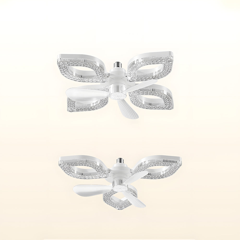 Modern Flush Silent Ceiling Fan with Light for Bedroom Living Room