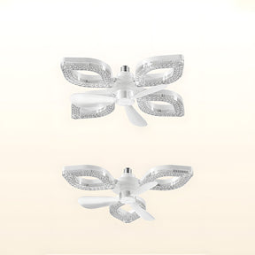 Modern Flush Silent Ceiling Fan with Light for Bedroom Living Room