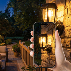 Dusk-to-Dawn Solar Outdoor Wall Lights for Garden Porch Entrance