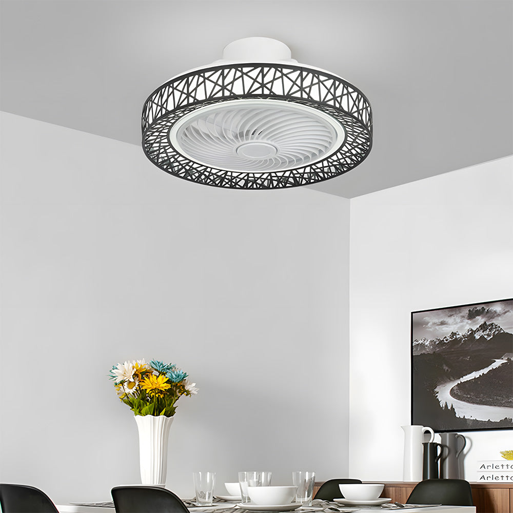 Modern Ceiling Fan with Light for Kids room Kitchen Bedroom, 3 Speed, Low Profile Remote Control