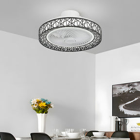 Modern Ceiling Fan with Light for Kids room Kitchen Bedroom, 3 Speed, Low Profile Remote Control