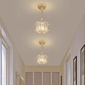 Luxurious Gold Crystal Hallway Ceiling Light