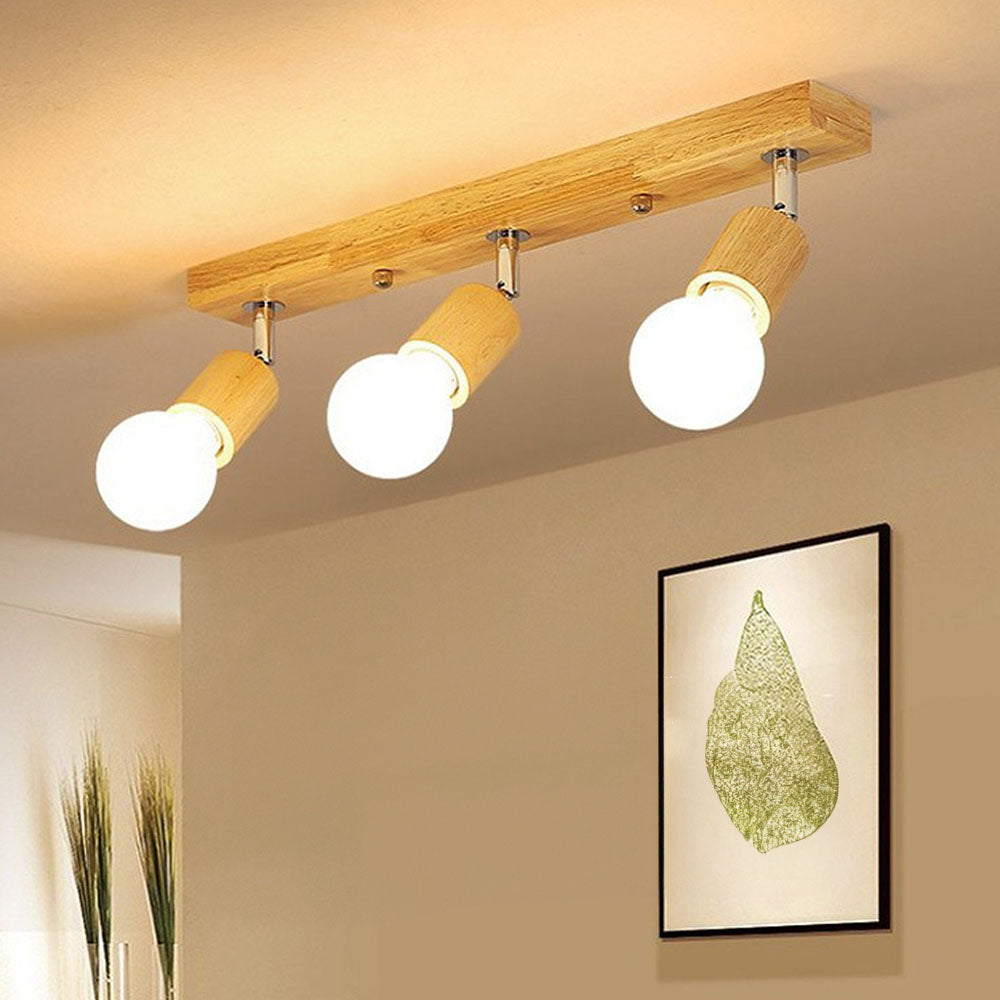 Nordic Rotate Spotlight Wood Light Track Lighting