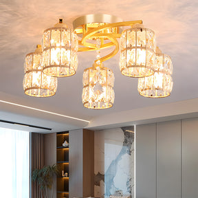 Modern Crystal Ceiling Light Chandeliers, Semi Flush Ceiling Lights for Hallway Living Room