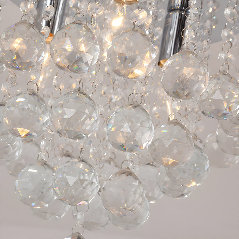 Crystal Chandelier Ceiling Light for Living Room in Silver