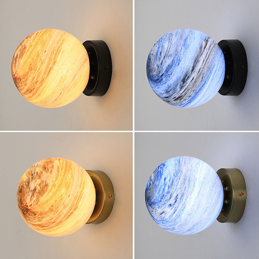 Planet Glass Modern Ceiling Light For Bedroom