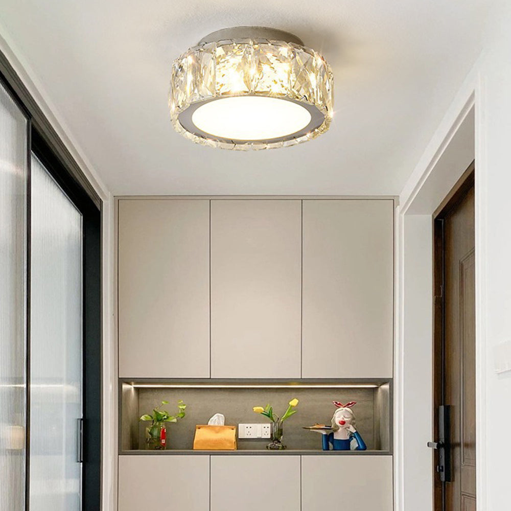 Luxury Crystal LED Flush Mount Hallway Ceiling Light
