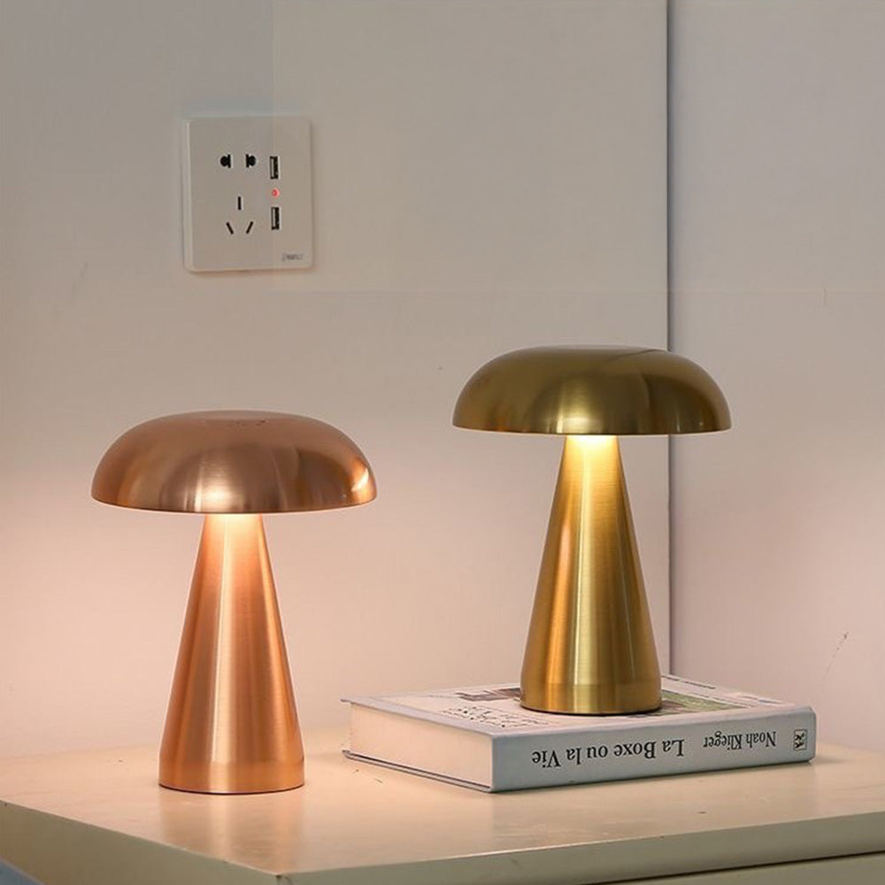 Danish Mushroom Metal Acrylic Rechargeable Dimmable Lamp for Study Bedroom