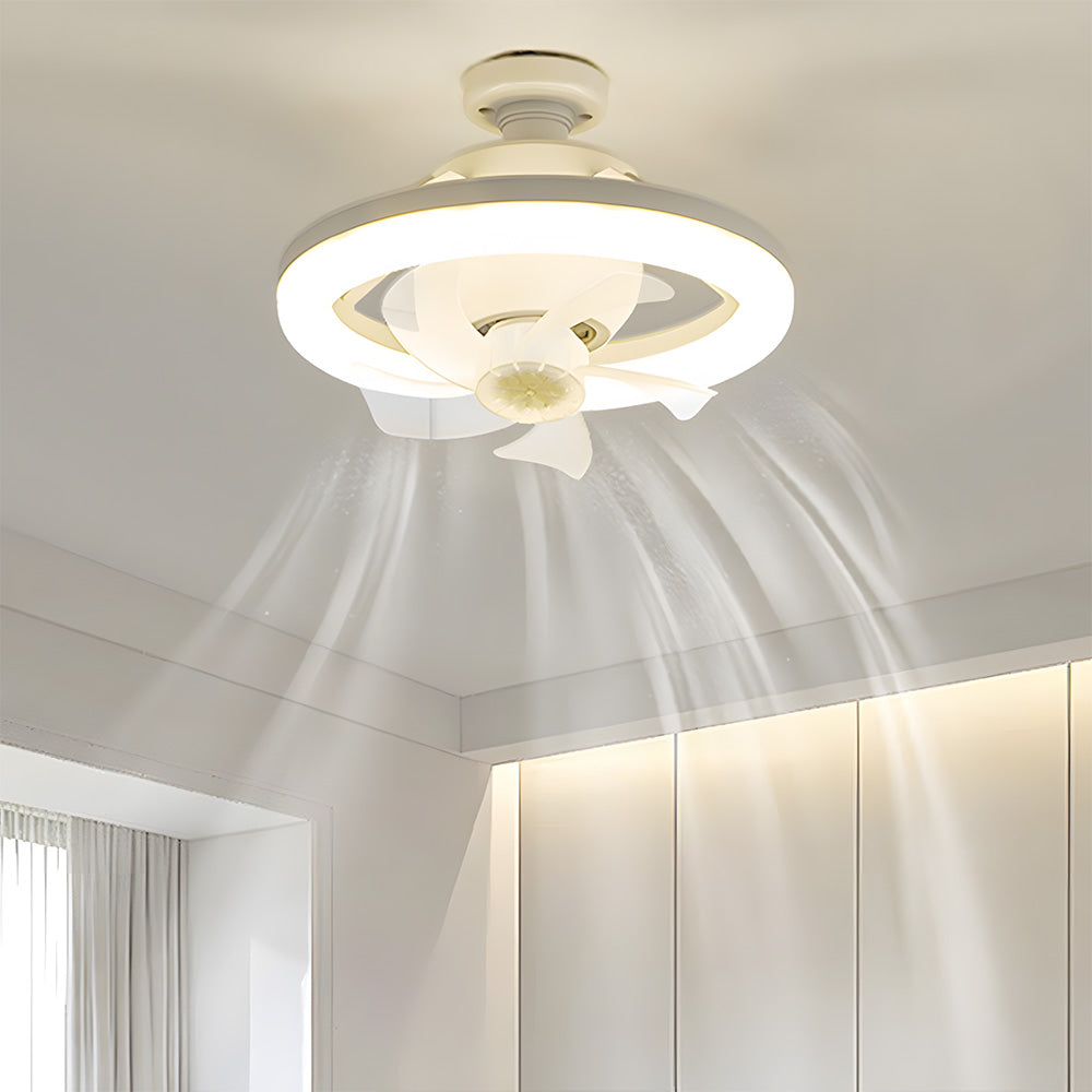 Mini ABS Ceiling Fans with Lights for Dormitory Porch Bedroom