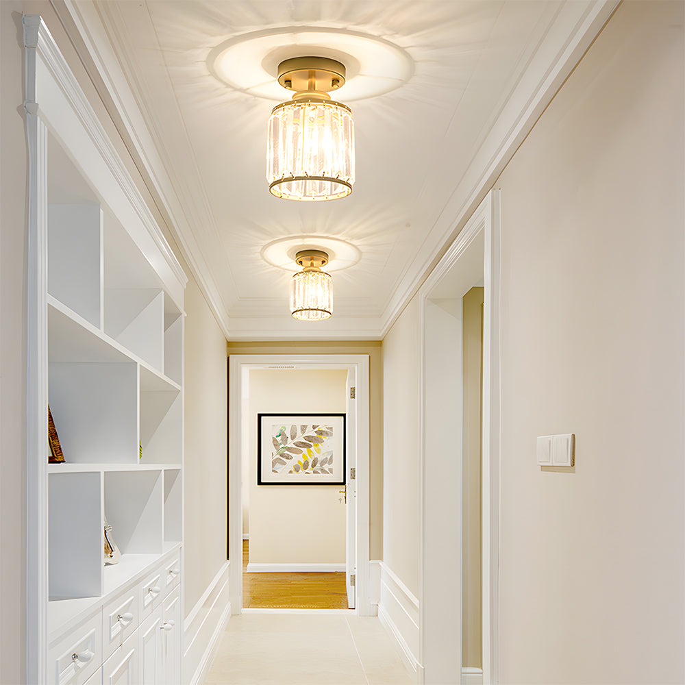 Mini Cylinder Crystal Hallway Ceiling Lights