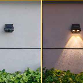 Minimalist Black IP65 Weatherproof Solar Powered Exterior Wall Lights, Dusk-to-Dawn