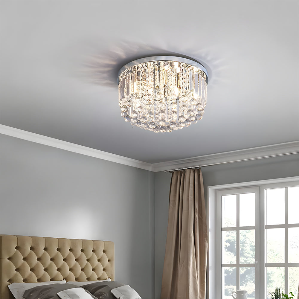 Modern Crystal Droplets Flush Crystal Ceiling Lights