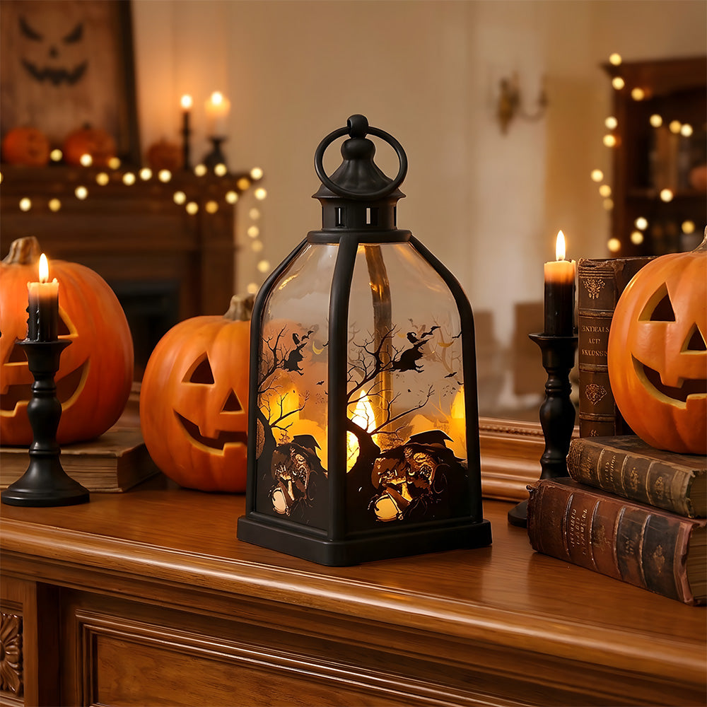 Indoor Decor Witch Bat LED Halloween Table Lamp for Night Party