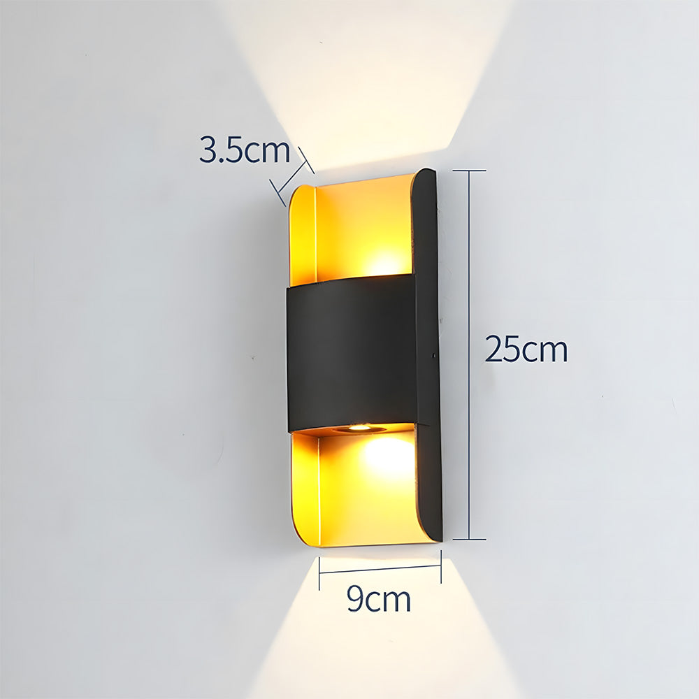 Geometric Rectangular Aluminium Outdoor Wall Lights for Hallway