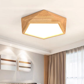 Rustic Dimmable Wood LED Ceiling Lights For Bedroom