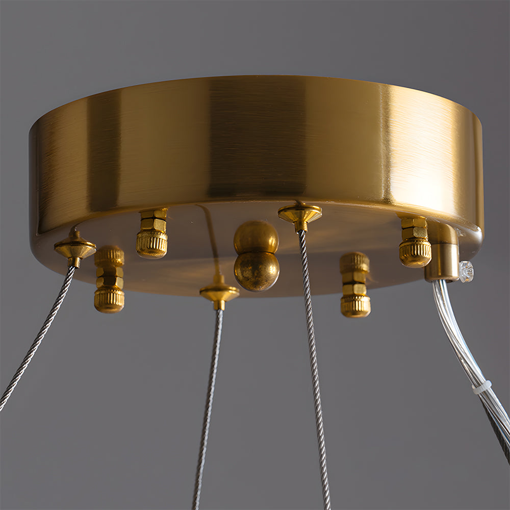 Modern Tiered Crystal LED Chandelier Luxury Hanging Lamp for Living Room Dining Room