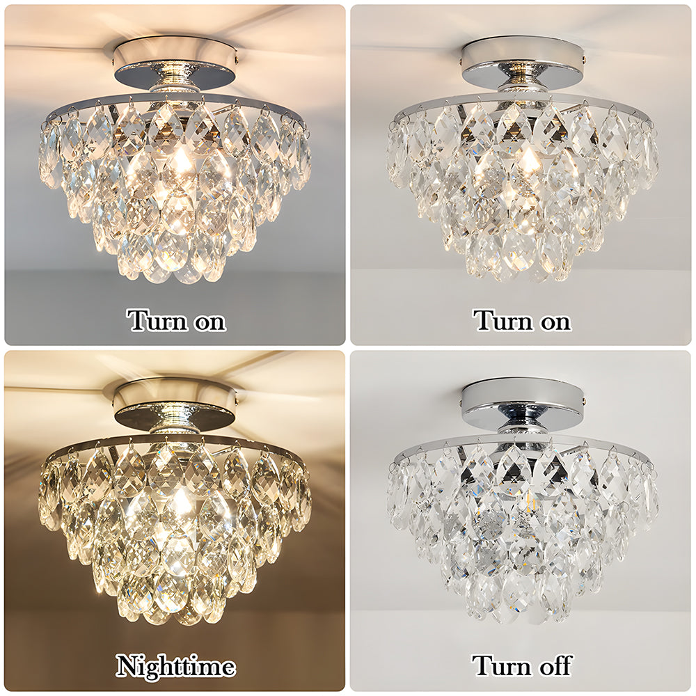 Crystal Semi Flush Mount Ceiling Lights for Hallway
