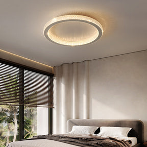 Modern Luxury Black Crystal Ring LED Halo Bedroom Ceiling Light