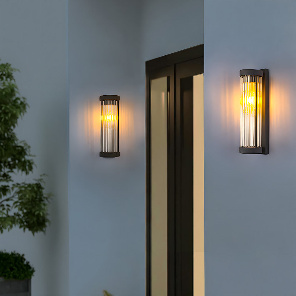 Cylindrical Glass Outdoor Wall Lights for Outdoor