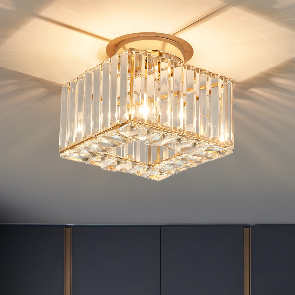 Crystal Semi Flush Mount Ceiling Light for Hallway 23cm E27