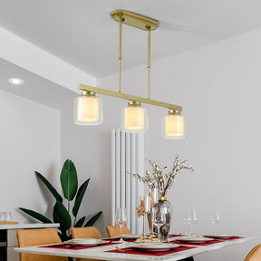 Modern Glass Kitchen Island Adjustable Height Ceiling Lights