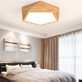 Rustic Dimmable Wood LED Ceiling Lights For Bedroom