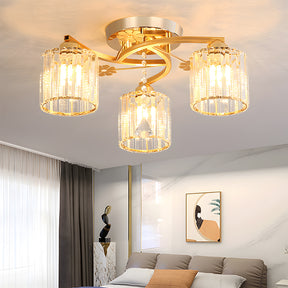 Luxury Crystal Semi Flush Ceiling Light