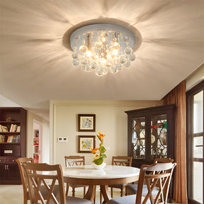 Modern Ceiling lights with Crystal Droplets, Chrome Finish