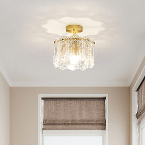 Luxurious Gold Glass Hallway Ceiling Light