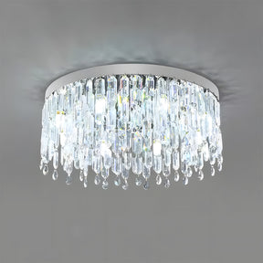 Luxury Gold Crystal Flush Mount Ceiling Light for Living Room