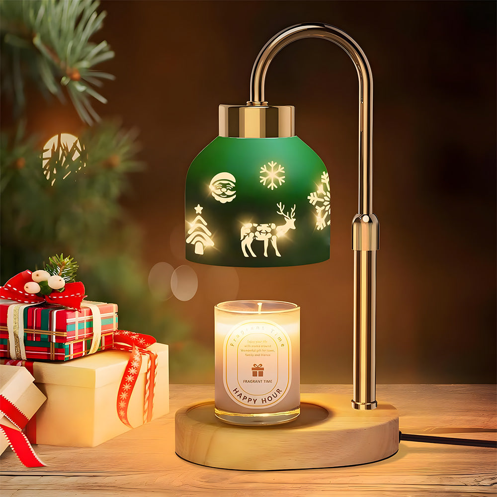 Creative Dimmable Wooden Iron Christmas Candle Lamp for Bedroom