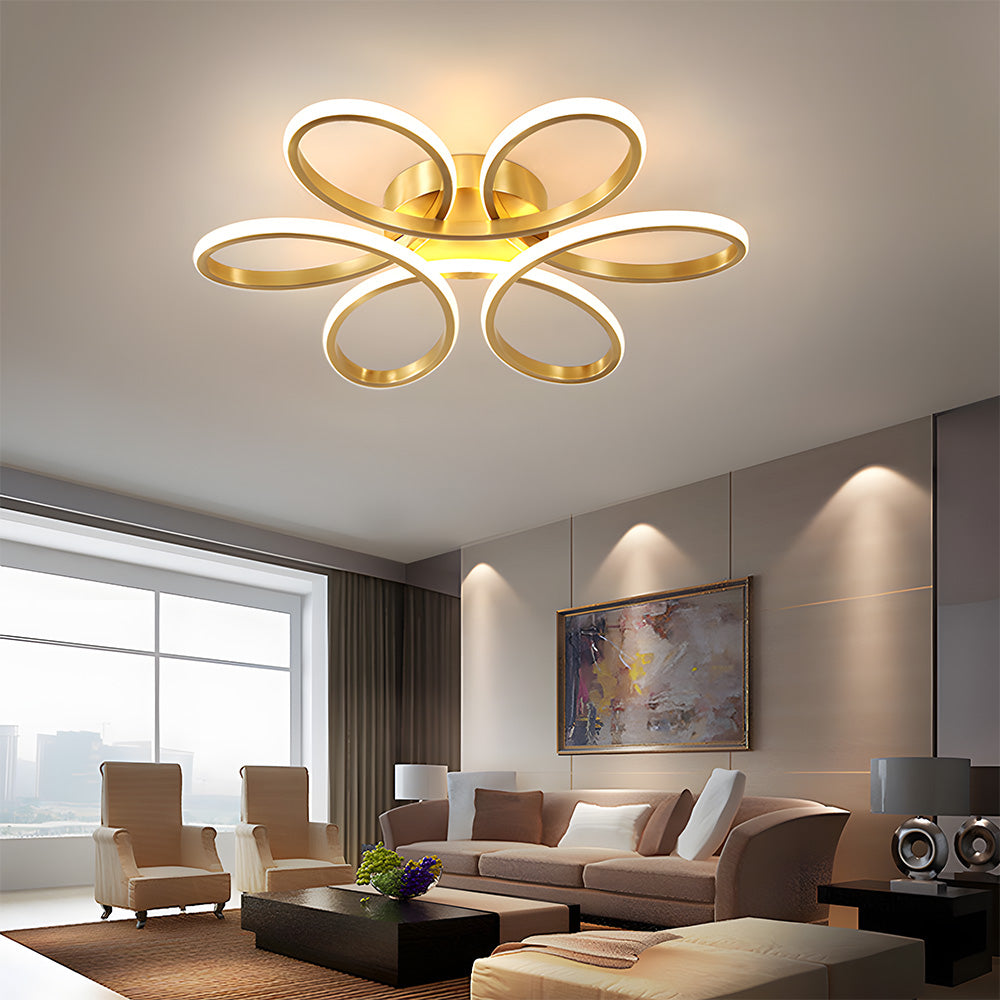 Minimalist Petal Metal LED Living Room Ceiling Light