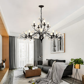 Modern Floral and Clear Glass Leaf Crystal Pendant Lights for Kitchen Island