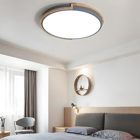 Contemporary Wood LED Flush Ceiling Lights For Bedroom