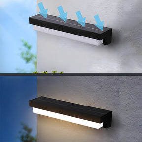 Solar Linear Black LED Outdoor Wall Light