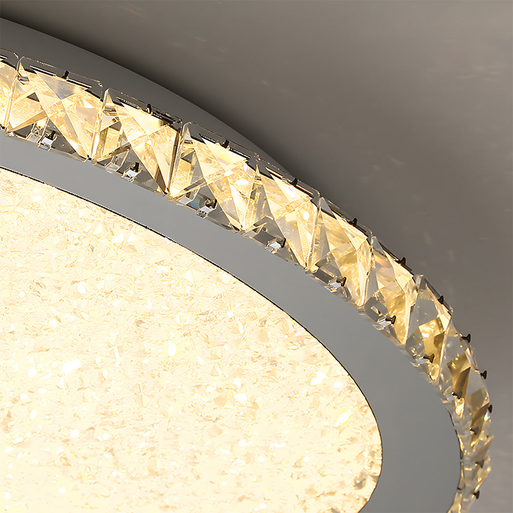 Chrome Crystal Flush Mount Ceiling Light Luxury Crystal Chandeliers