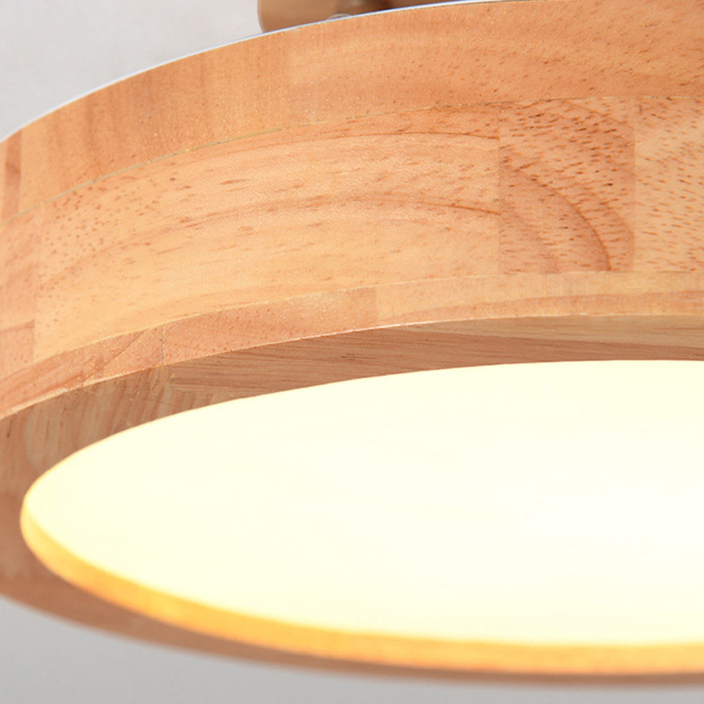 Retro Wood LED Ceiling Light For Living Room