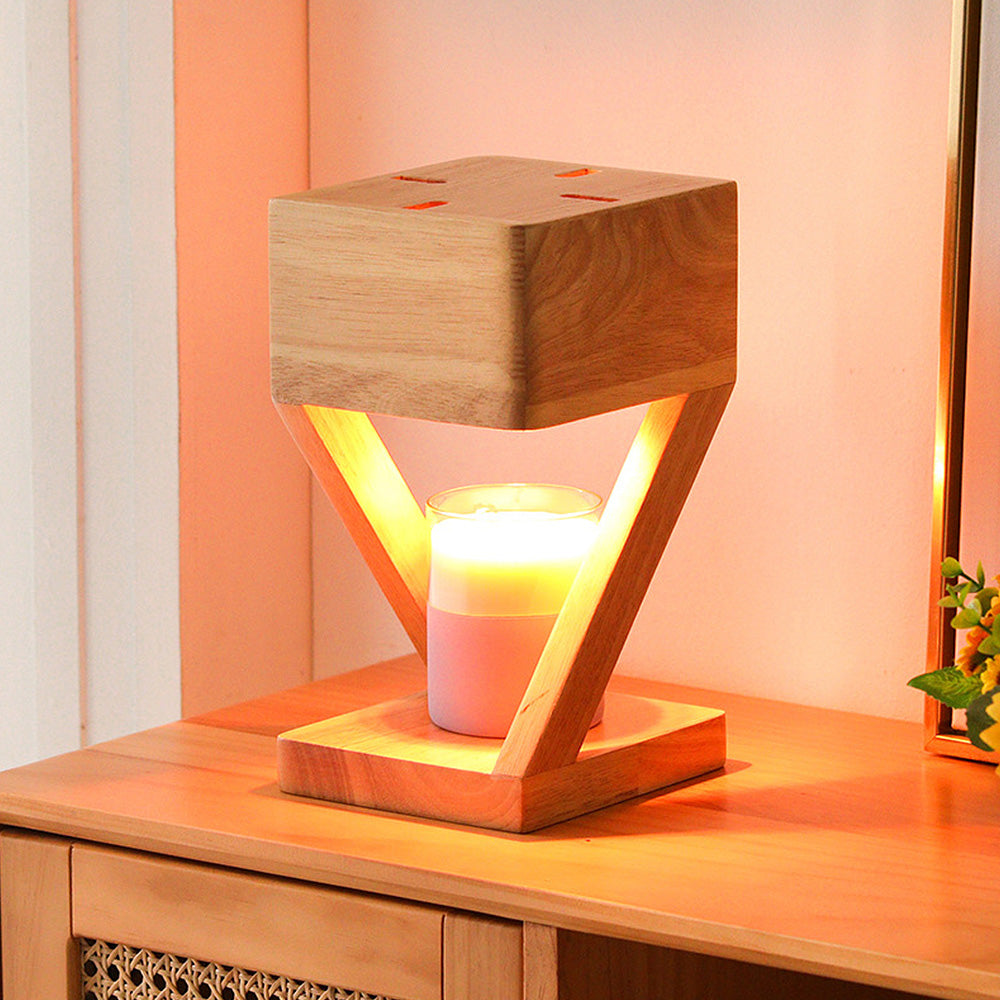 Contemporary Wood Bedroom Square Mini Lamp Table