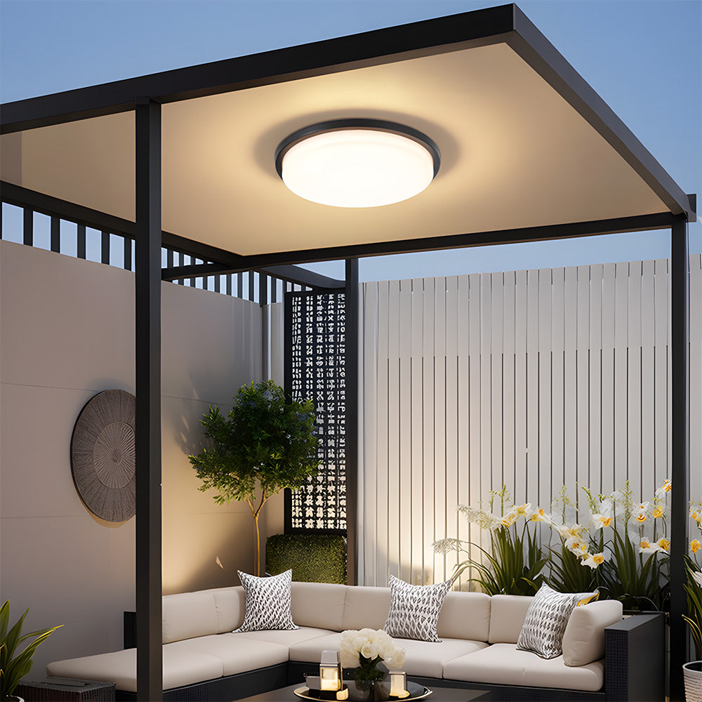 IP65 Round Aluminum Craft and PC LED Ceiling Light for Patio