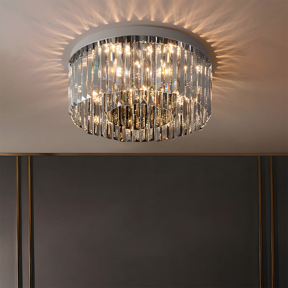 Luxury Crystal Round Flush Mount LED Ceiling Lights for Living Room
