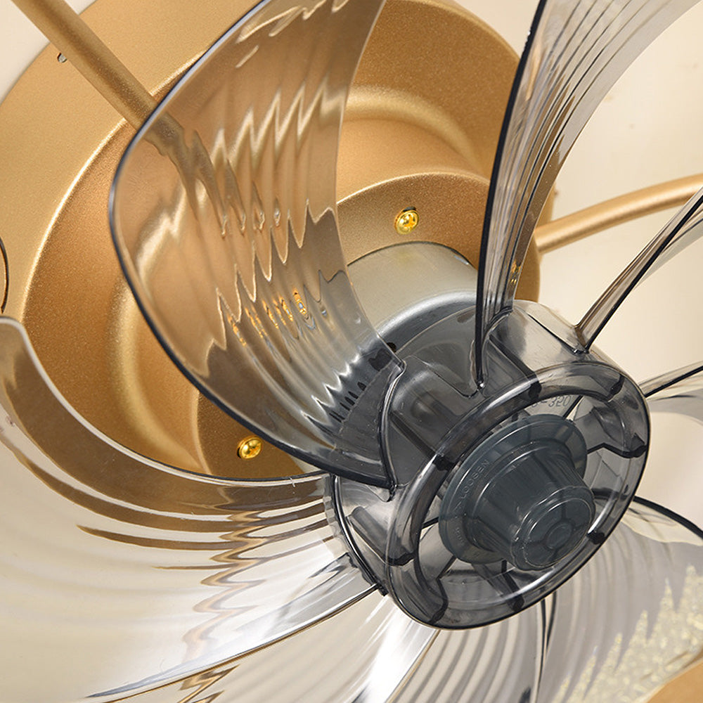 Modern Round Gold Ceiling Fan With Light