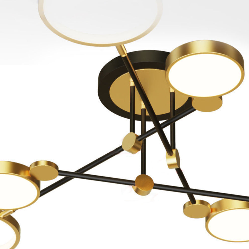 Multi Rings LED Gold and Black Bedroom Ceiling Light