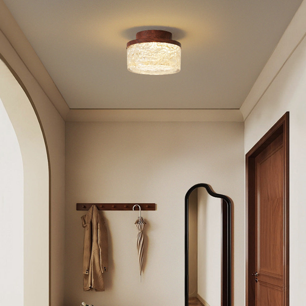 Modern Iron Water Ripple Resin Flush Ceiling Lights for Hallway