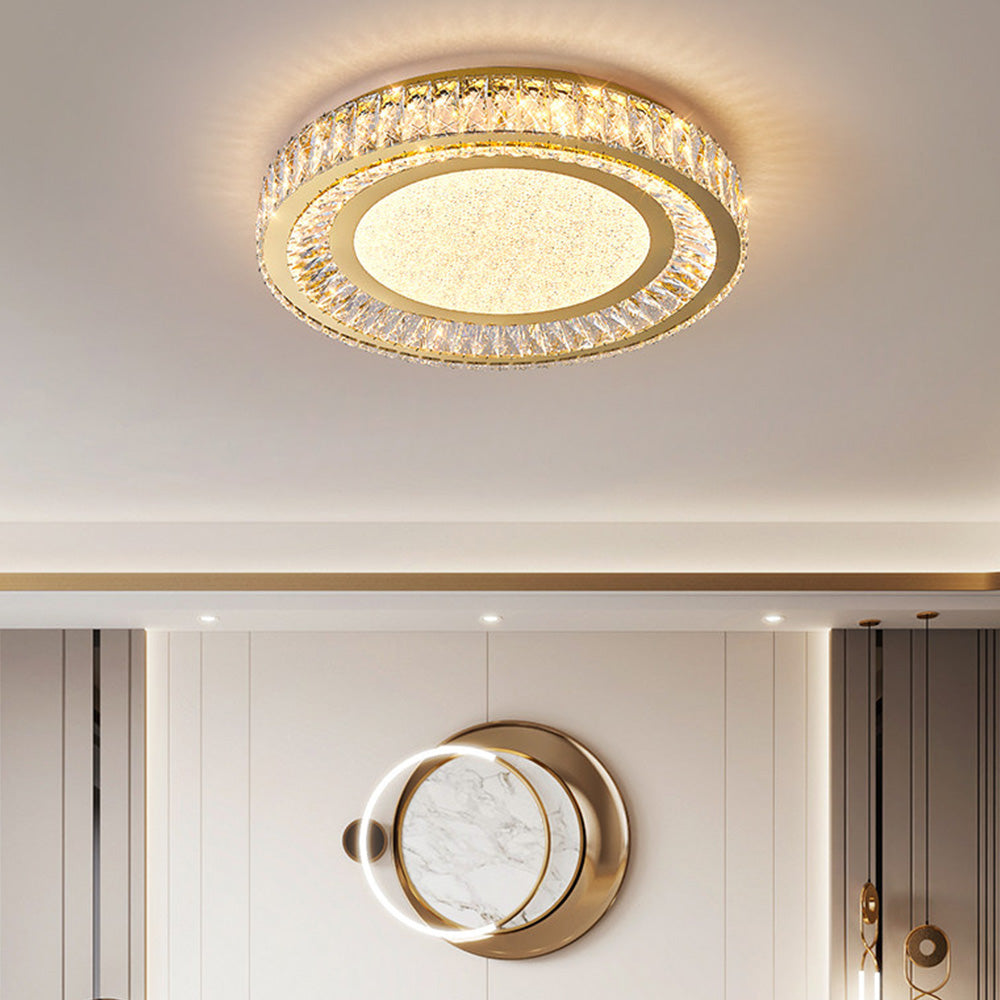 Luxury Crystal LED Ceiling Light Modern Round Chandelier for Living Room