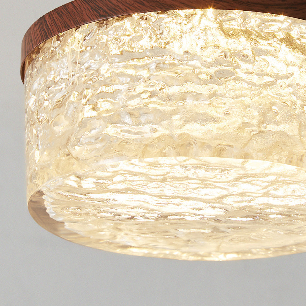 Modern Iron Water Ripple Resin Flush Ceiling Lights for Hallway
