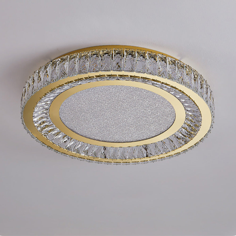 Luxury Crystal LED Ceiling Light Modern Round Chandelier for Living Room