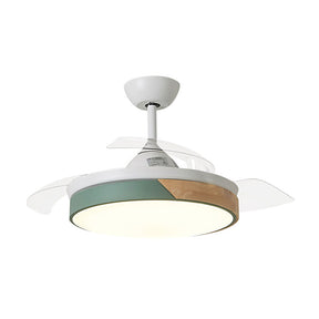 Acrylic Macaron Restaurant Simple Ceiling Fan With Light