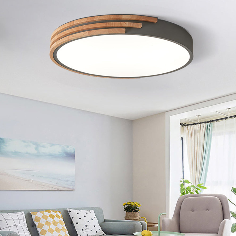 Simple Wood LED Ceiling Lights for Bedroom